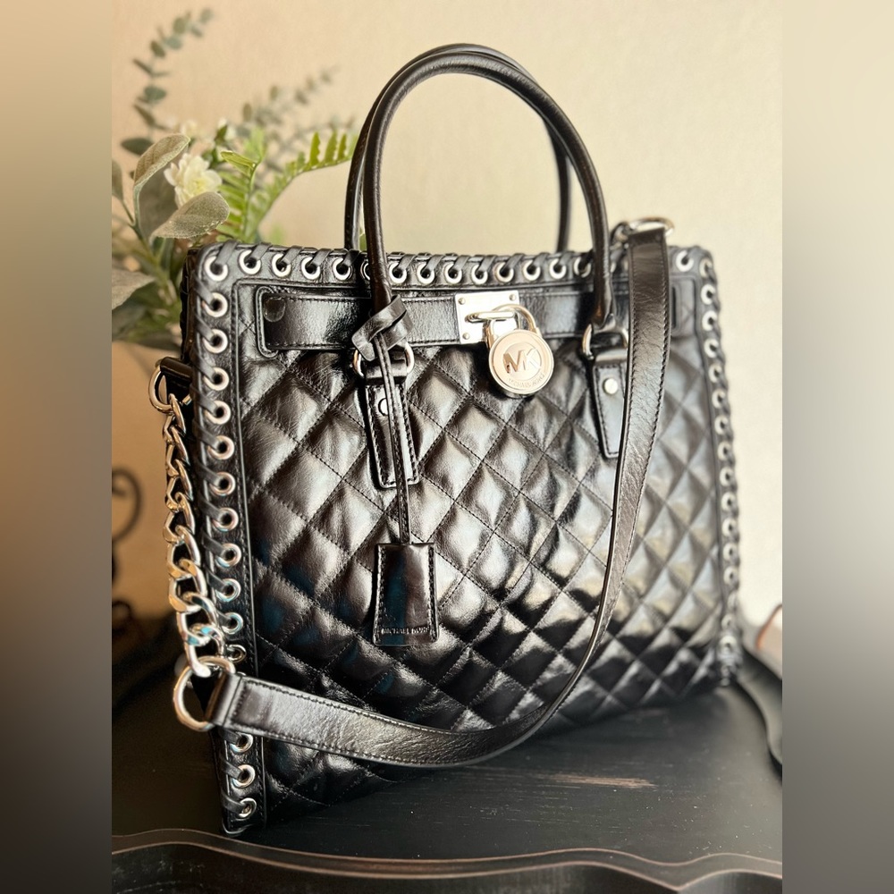 #6 Michael Kors black quilted leather tote